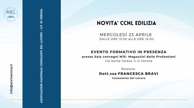NOVITA’ CCNL EDILIZIA