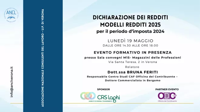 DICHIARAZIONE DEI REDDITI – MODELLI REDDITI 2025 per il periodo d’imposta 2024