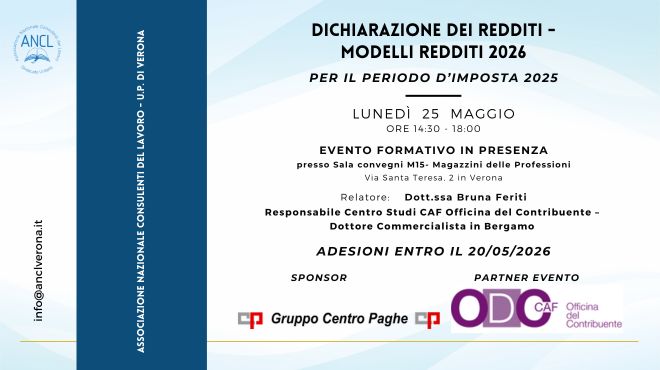 DICHIARAZIONE DEI REDDITI - MODELLI REDDITI 2026 per il periodo d&rsquo;imposta 2025